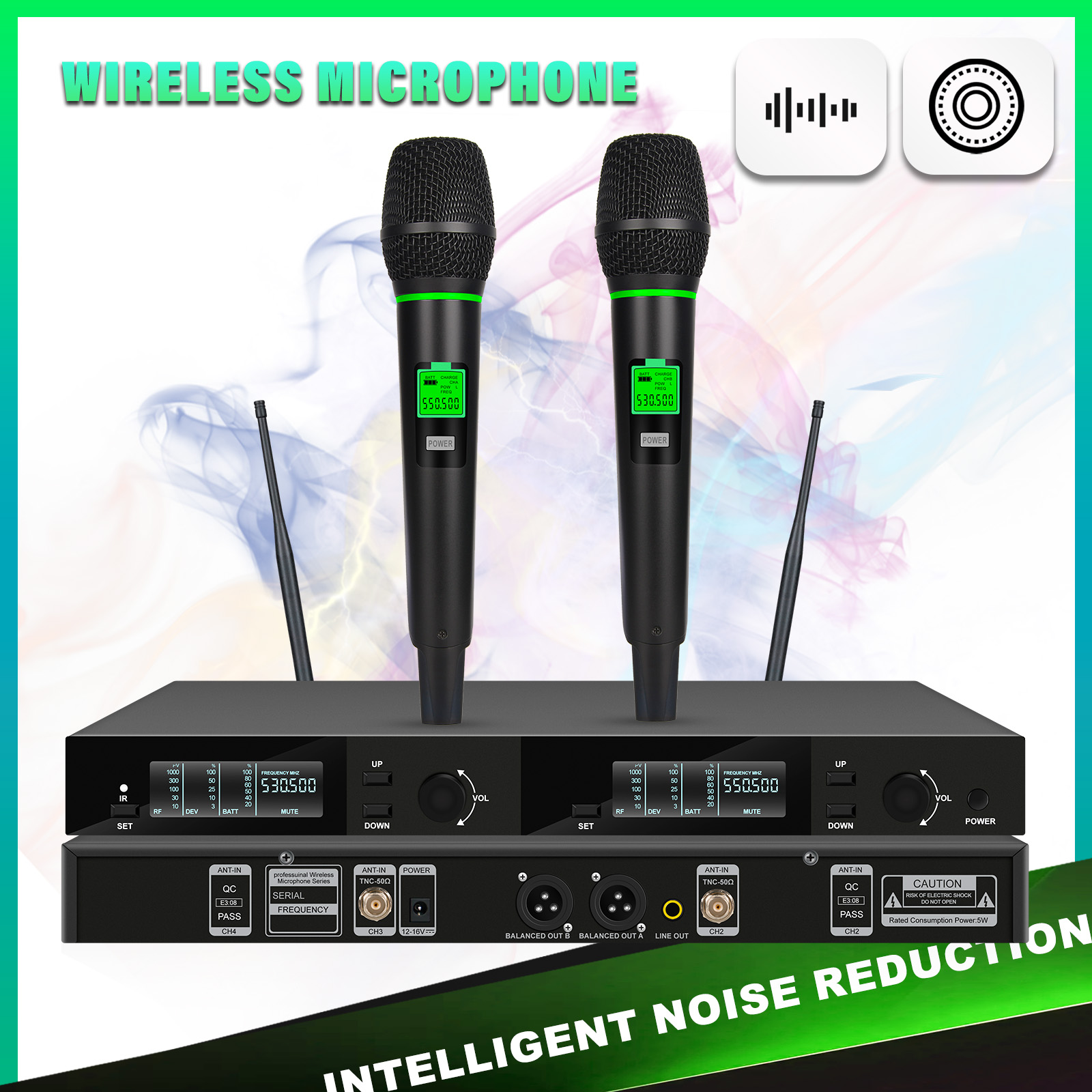 Shure Mic Sm58 - Sistema de Micrófono Inalámbrico UHF Real,