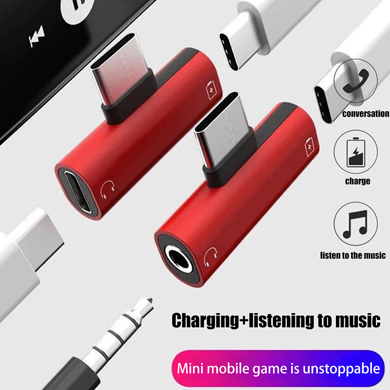 Earphone Splitter Jack - Adaptadores metálicos USB tipo C a